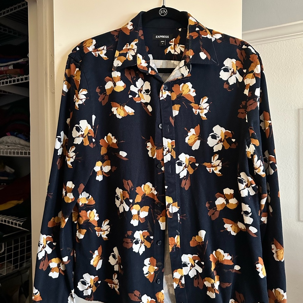 Express Floral Button-Up Shirt